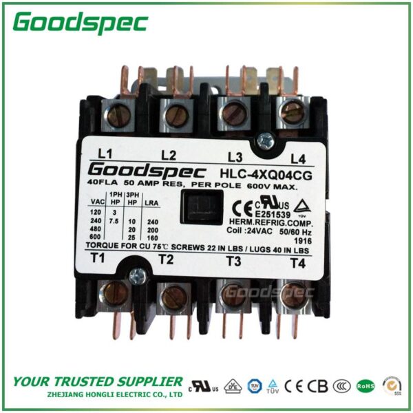 HLC-4XU02CY(4P/30A/208-240V) DEFINITE PURPOSE CONTACTOR